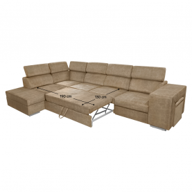 Ülőgarnitúra. bézs. balos. MALAGA BIG