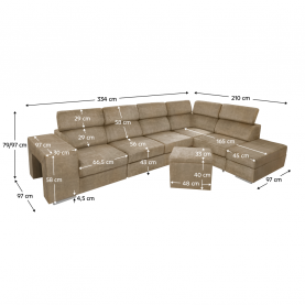 Ülőgarnitúra. bézs. jobbos. MALAGA BIG