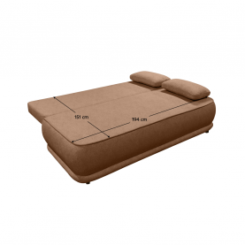 Kihúzható kanapé. barna melír. LAGO