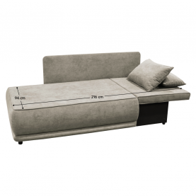 Kihúzható kanapé. bézsesszürke Taupe. jobbos. LIAMI
