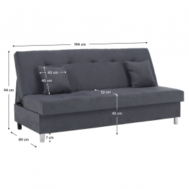 Kihúzható kanapé. szürke. ALADA