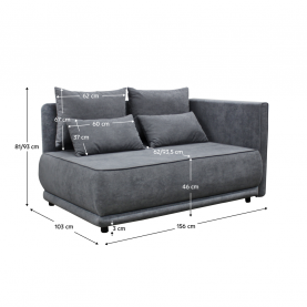 Kihúzható kanapé. szürke. jobbos. LIAMI