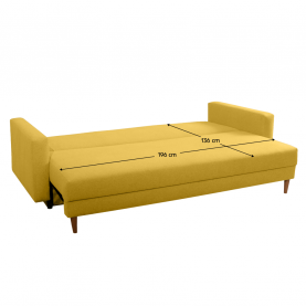 Kihúzható kanapé. sárga. BONYK