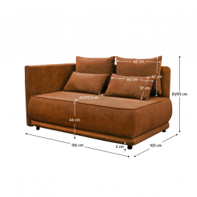 Kihúzható kanapé. terrakotta. balos. LIAMI