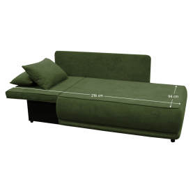 Kihúzható kanapé. zold. balos. LIAMI