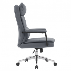 Irodai szék. szürke ekobőr/króm. KAHIL Irodai szék. szürke ekobőr/króm. KAHIL