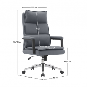 Irodai szék. szürke ekobőr/króm. KAHIL Irodai szék. szürke ekobőr/króm. KAHIL