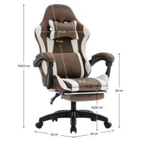 Irodai/gamer szék. barna/fehér. HOSPO Irodai/gamer szék. barna/fehér. HOSPO
