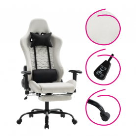 Irodai/gamer szék. fehér/fekete. PAPIBAS Irodai/gamer szék. fehér/fekete. PAPIBAS