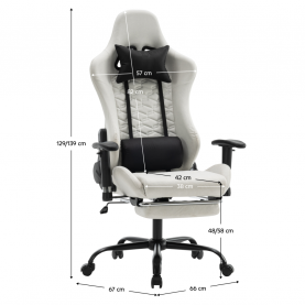 Irodai/gamer szék. fehér/fekete. PAPIBAS Irodai/gamer szék. fehér/fekete. PAPIBAS