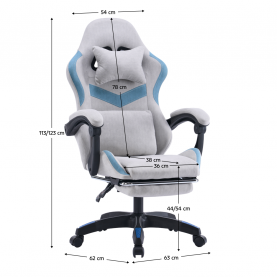 Irodai/gamer szék. szürke/kék. ZODIA Irodai/gamer szék. szürke/kék. ZODIA
