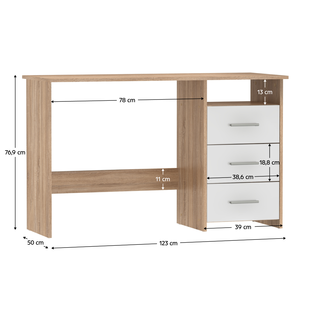 Számítógépasztal. sonoma tolgyfa/fehér. LARISTOTE NEW Számítógépasztal. sonoma tolgyfa/fehér. LARISTOTE NEW