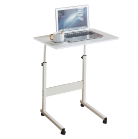 Állítható PC asztal kerekekkel. fehér. JUSTUS