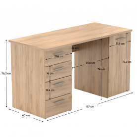 Íróasztal. artisan tolgy. EUSTACH