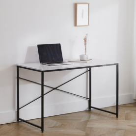Íróasztal. fehér/fekete. 120x60 cm. MELLORA