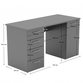 Íróasztal. grafit. EUSTACH