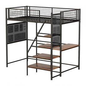 Megemelt ágy leesésgátlóval. 90x200. fekete. NIVEN