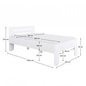 Ágy. 120x200. fehér. BASIS