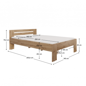 Ágy. 140x200. artisan tolgy. BASIS
