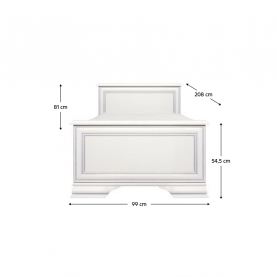 Ágy. 90x200. alpesi fehér. KENTAK