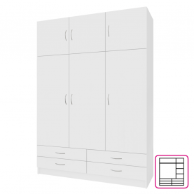 Ruhásszekrény. háromajtós. fehér. GERI NEW Ruhásszekrény. háromajtós. fehér. GERI NEW