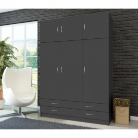 Ruhásszekrény. háromajtós. grafit. GERI NEW Ruhásszekrény. háromajtós. grafit. GERI NEW