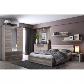 Szekrény tükorrel 3D4S. nairobi gesztenye/onix. JESI NEW Szekrény tükorrel 3D4S. nairobi gesztenye/onix. JESI NEW