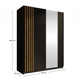 Szekrény. 2D-150. fekete/artisan tolgy. BAJADERO TYP 1 Szekrény. 2D-150. fekete/artisan tolgy. BAJADERO TYP 1