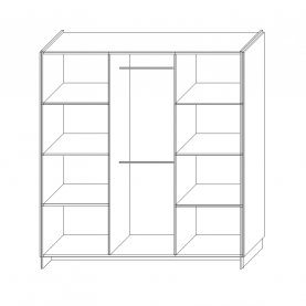 Szekrény. háromajtós. wotan tolgy/fekete. AMONI 3D Szekrény. háromajtós. wotan tolgy/fekete. AMONI 3D