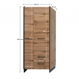 Szekrény. wotan tolgy/fekete. AMONI 2D2S/45 Szekrény. wotan tolgy/fekete. AMONI 2D2S/45