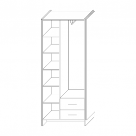 Szekrény. wotan tolgy/fekete. AMONI 2D2S/45 Szekrény. wotan tolgy/fekete. AMONI 2D2S/45