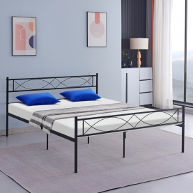 Fém ágy ráccsal. 160x200. fekete. STELVIA