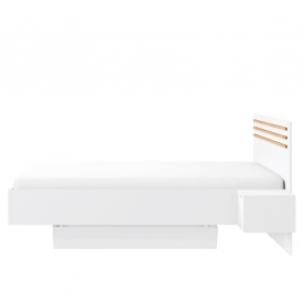 Ágy + 2x éjjeliszekrény. fehér/artisan tolgy. 160x200. FLORENS