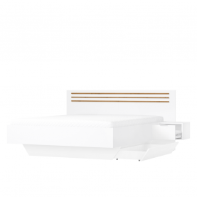 Ágy + 2x éjjeliszekrény. fehér/artisan tolgy. 180x200. FLORENS