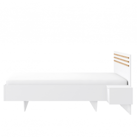 Ágy + 2x éjjeliszekrény. fehér/artisan tolgy. 180x200. FLORENS