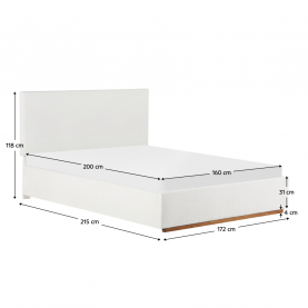 Ágy ráccsal és tárolóval. 160x200. fehér. NUVOLA