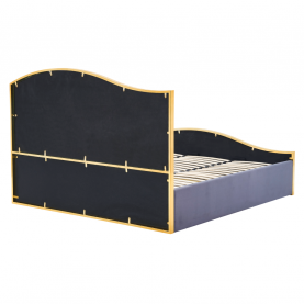 Ágy ráccsal. 160x200. sotétszürke Velvet szovet/gold arany króm. GEORGIA