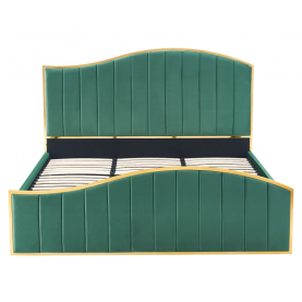 Ágy ráccsal. 160x200. zold Velvet szovet/gold arany króm. GEORGIA