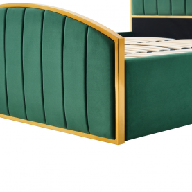 Ágy ráccsal. 160x200. zold Velvet szovet/gold arany króm. GEORGIA