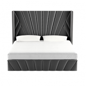 Ágy ráccsal. 180x200. sotétszürke Velvet szovet. PENELOPE