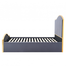 Ágy ráccsal. 180x200. sotétszürke Velvet szovet/gold arany króm. GEORGIA