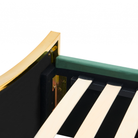 Ágy ráccsal. 180x200. zold Velvet szovet/gold arany króm. GEORGIA