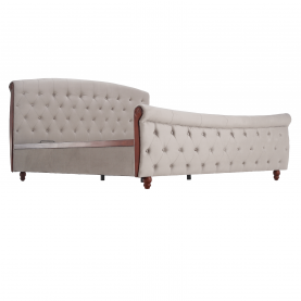 Ágy ágyráccsal. 180x200. szürkésbarna Taupe Velvet szovet. BARETO