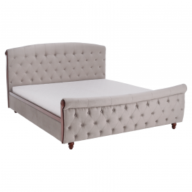 Ágy ágyráccsal. 180x200. szürkésbarna Taupe Velvet szovet. BARETO