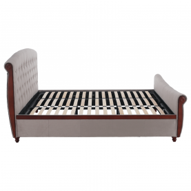 Ágy ágyráccsal. 180x200. szürkésbarna Taupe Velvet szovet. BARETO