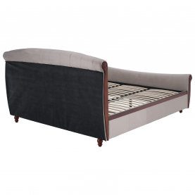 Ágy ágyráccsal. 180x200. szürkésbarna Taupe Velvet szovet. BARETO