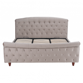 Ágy ágyráccsal. 180x200. szürkésbarna Taupe Velvet szovet. BARETO