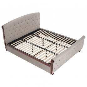 Ágy ágyráccsal. 180x200. szürkésbarna Taupe Velvet szovet. BARETO