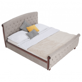 Ágy ágyráccsal. 180x200. szürkésbarna Taupe Velvet szovet. BARETO