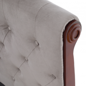 Ágy ágyráccsal. 180x200. szürkésbarna Taupe Velvet szovet. BARETO